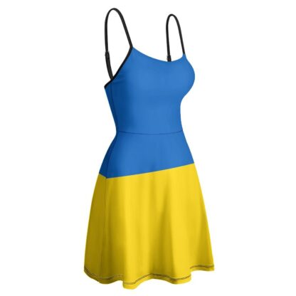 Beautiful Dress with Ukraine Flag Pattern - Image 3