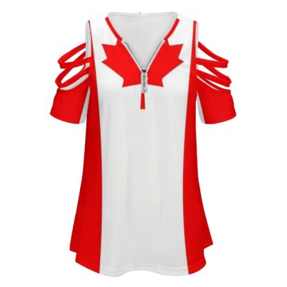 A Canadian Flag Women’s Beautiful T-Shirt - Image 2
