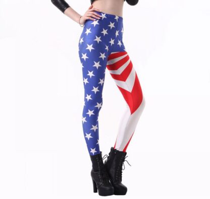 Girl's USA Flag Leggings - Image 2