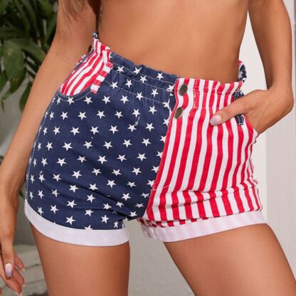 American Flag Denim Shorts - Image 2