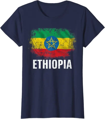 Casual Ethiopian Flag T-Shirt - Image 3