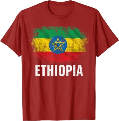 Casual Ethiopian Flag T-Shirt - Image 8