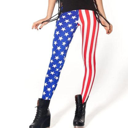 USA Flag Print Leggings - Image 2