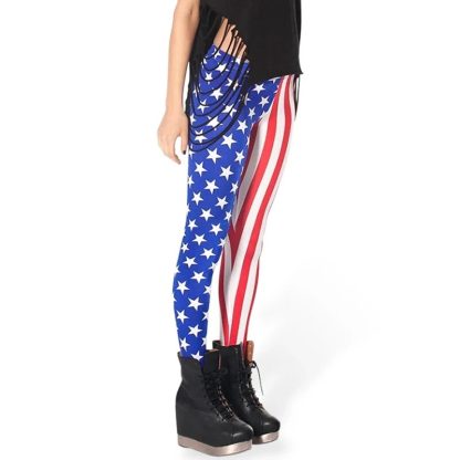USA Flag Print Leggings - Image 3